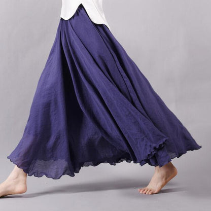Buddha Trends Faldas Falda larga azul marino / M Falda larga de gasa fluida y libre