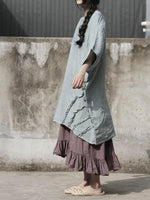 Buddha Trends Sukně Jedna velikost / Vintage fialová Vintage bavlněná volánová sukně | Lotus