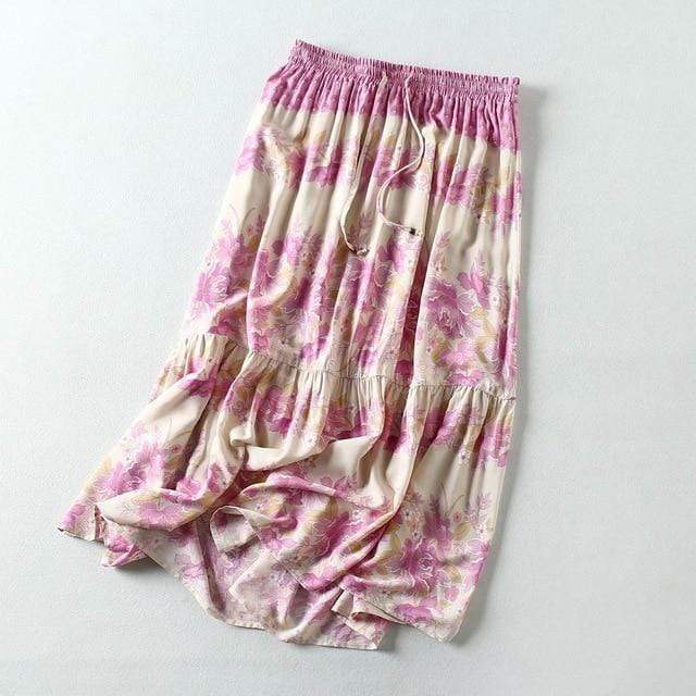 Melody Hippie Floral Midi Skirt