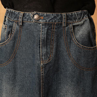 Buddha Trends Skirts Jupe longue en jean grande taille