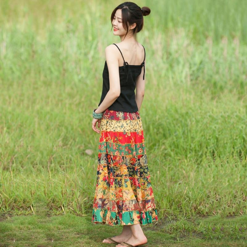 Buddha Trends Skirts Random Patchwork Hippie Skirt
