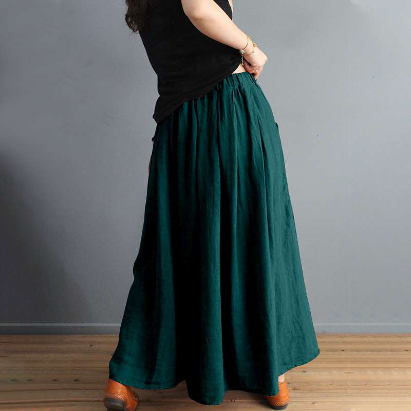 Buddha Trends Skirts Vintage Patchwork Κοτλέ μίντι φούστα