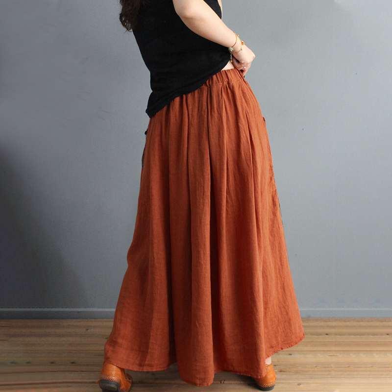 Buddha Trends Skirts Vintage Patchwork Maxi Skirt
