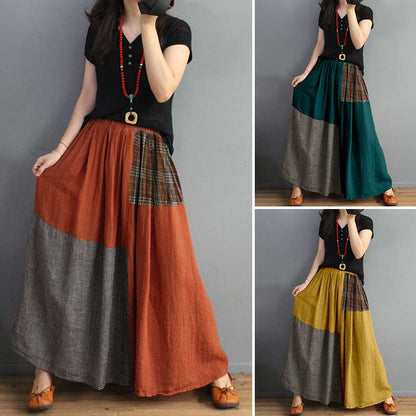 Buddha Trends Skirts Vintage Patchwork Maxi Skirt