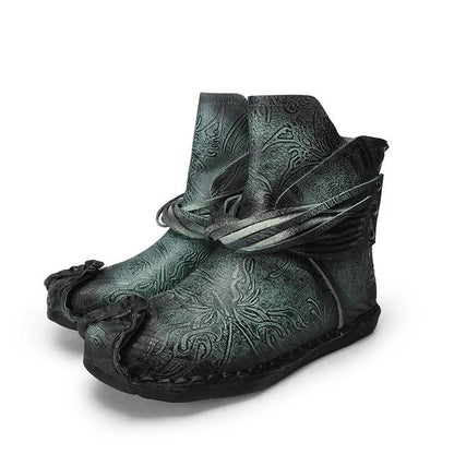 Buddha Trends Sky Blue / 4 Medieval Carved Ankle Boots