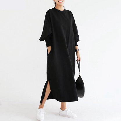 Buddha Trends Genser Kjoler Svart / S Svart Oversized Genser Kjole Plus Size
