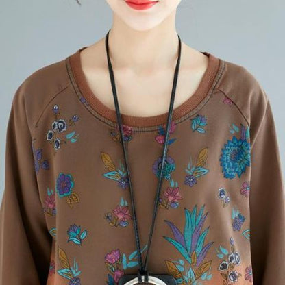 Buddha Trends Sweater Kleider Floral Oversized Sweater