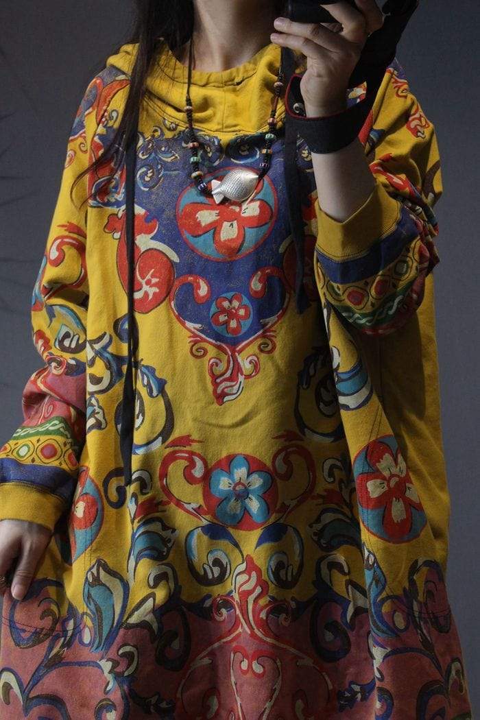 Vestido tribal floral da camisola