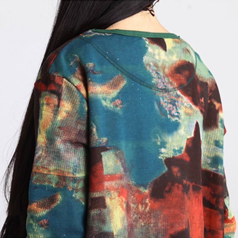 Buddha Trends Sweater Kleider Multicolor Oversized Sweater Dress