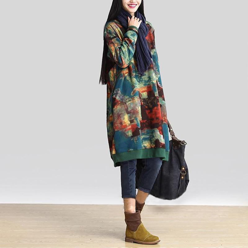 Buddha Trends Sweater Dresses Robe pull surdimensionnée multicolore