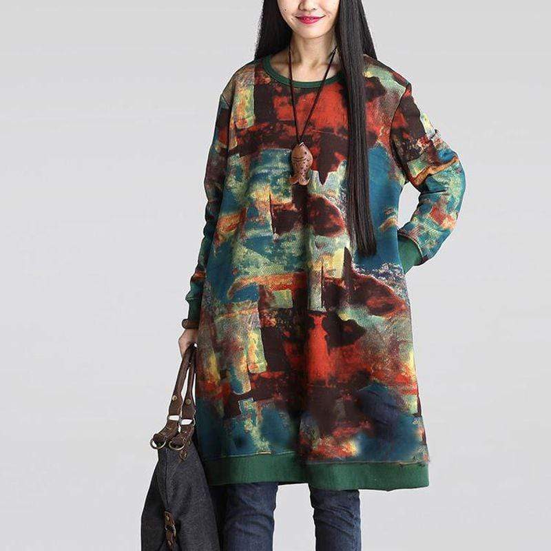 Buddha Trends Vestidos estilo suéter Multicolor / S Vestido estilo suéter extragrande multicolor