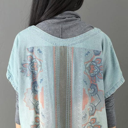Vestiti dal maglione di Buddha Trends Abito t-shirt in denim a blocchi di colore blu chiaro / taglia unica