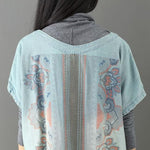 Vestiti dal maglione di Buddha Trends Abito t-shirt in denim a blocchi di colore blu chiaro / taglia unica