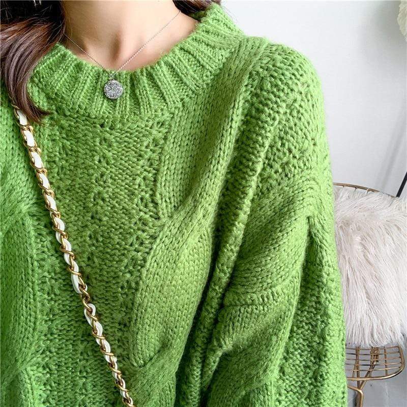 Oversized robustní pletený svetr