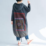 Buddha Trends Sweater Dresses Oversized Tribal Hooded Sweater
