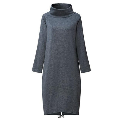 Buddha Trends Sweater Dresses Plus Size Oversized Turtleneck Sweater Dress