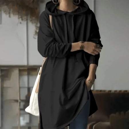 Buddha Trends Sweaters schwarz / S Übergroßer Kapuzenpullover