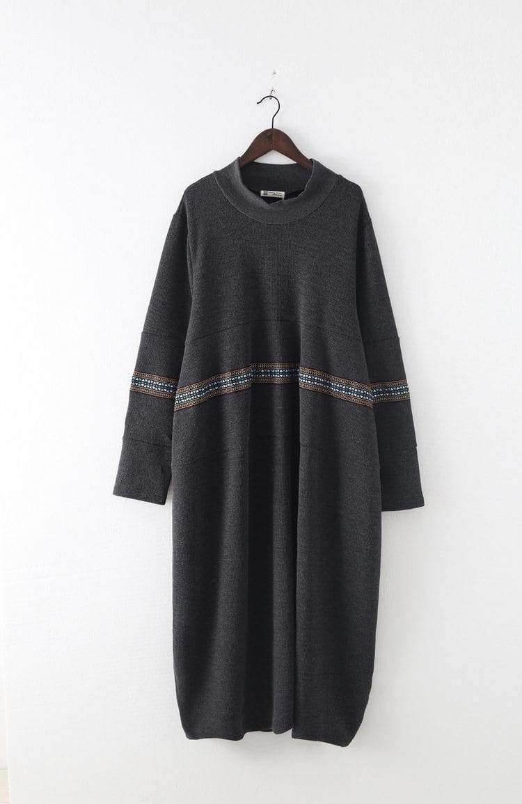 Buddha Trends Sweaters Turtleneck Maxi Sweater Dress