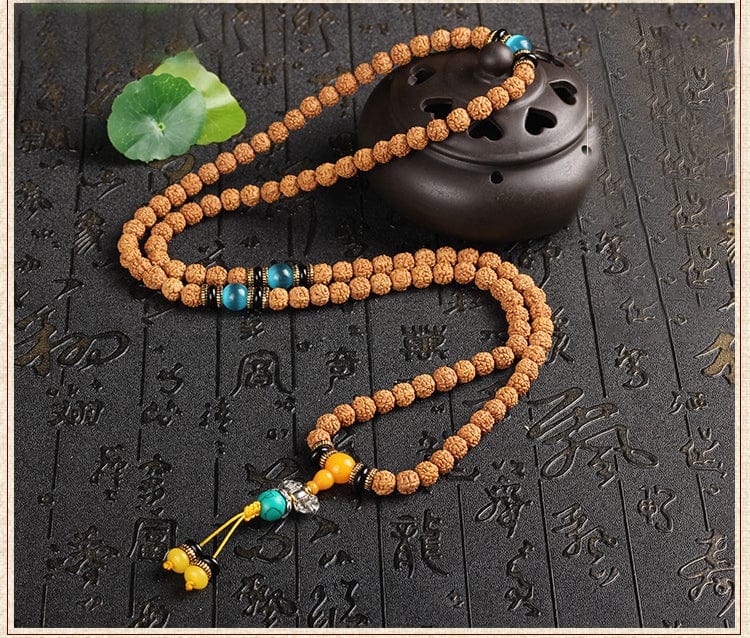 Buddha Trends Tibetan Silver Rudraksha 108 Mala Beads