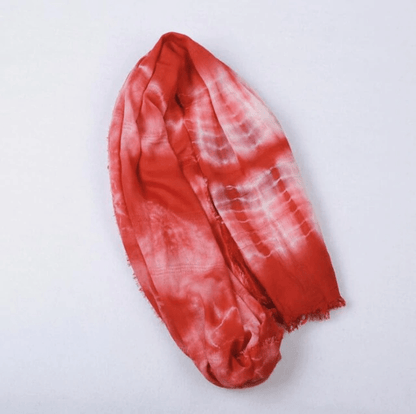 Большой красный шарф с принтом тай-дай Buddha Trends Tie Dye