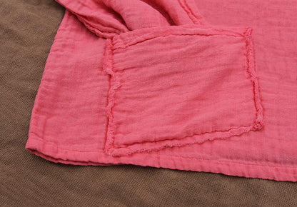 Bluzë e lirshme dhe e madhe rozë e nxehtë | Lotus