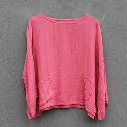 Buddha Trends Tops camiseta rosa fuerte holgada de gran tamaño | Loto