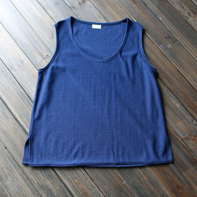 Buddha Trends Tops Azul marino / Talla única Camiseta sin mangas suelta Always Ready