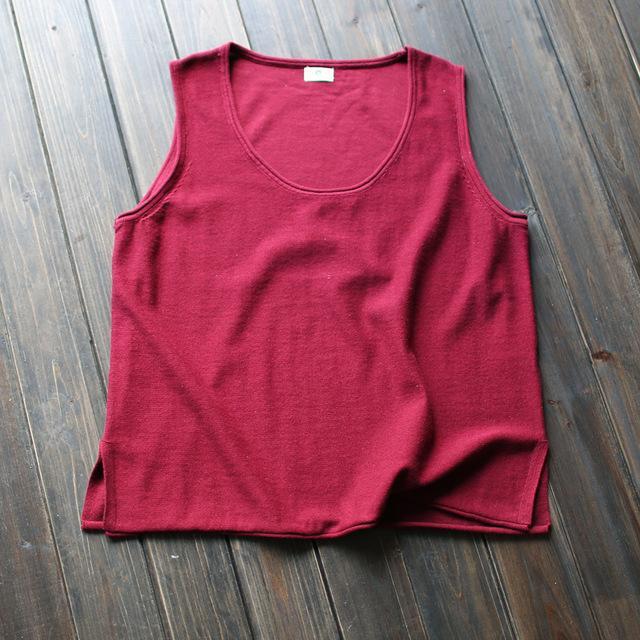 Buddha Trends Tops Rojo vino / Talla única Camiseta sin mangas suelta Always Ready