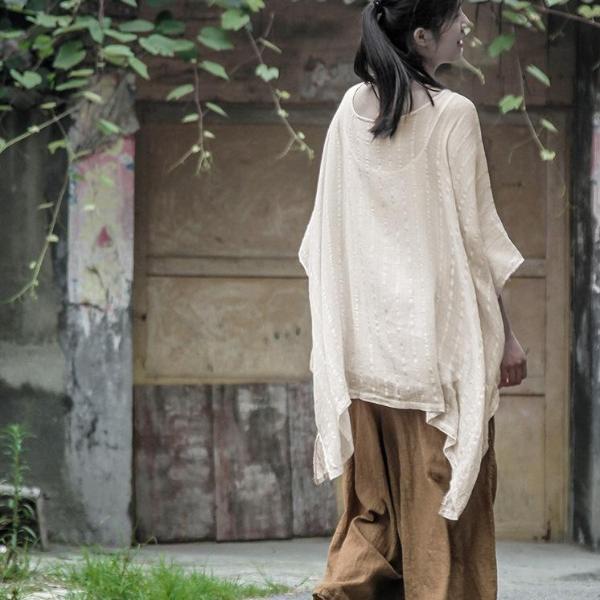 Buddha Trends Tops Gelb / One Size Light und Flowy Cotton Shirt | Lotus