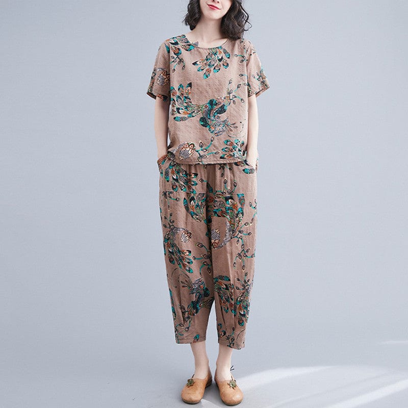Buddha Trends Tribal Nature Conjunto de 2 piezas Tops + Pantalones | OTD