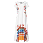 Buddha Trends Urban Hippie κοντομάνικο μάξι φόρεμα