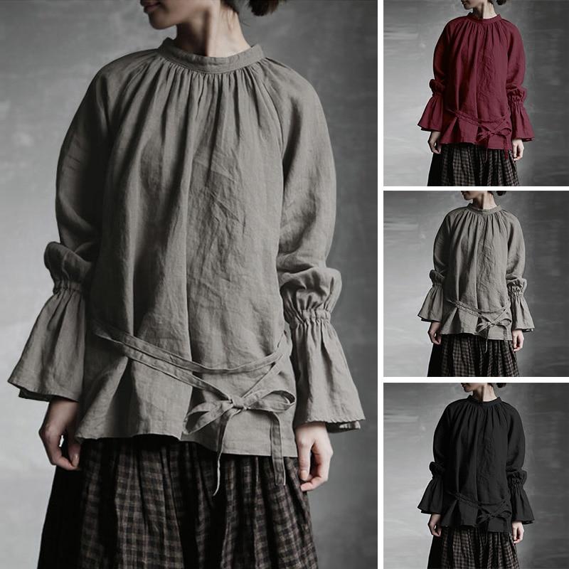 Buddha Trends Victorian Era Flare Sleeve Cotton Shirt