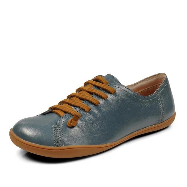 Buddha Trends Vintage Blue / 11 Leather Slip On Sneaker Flats