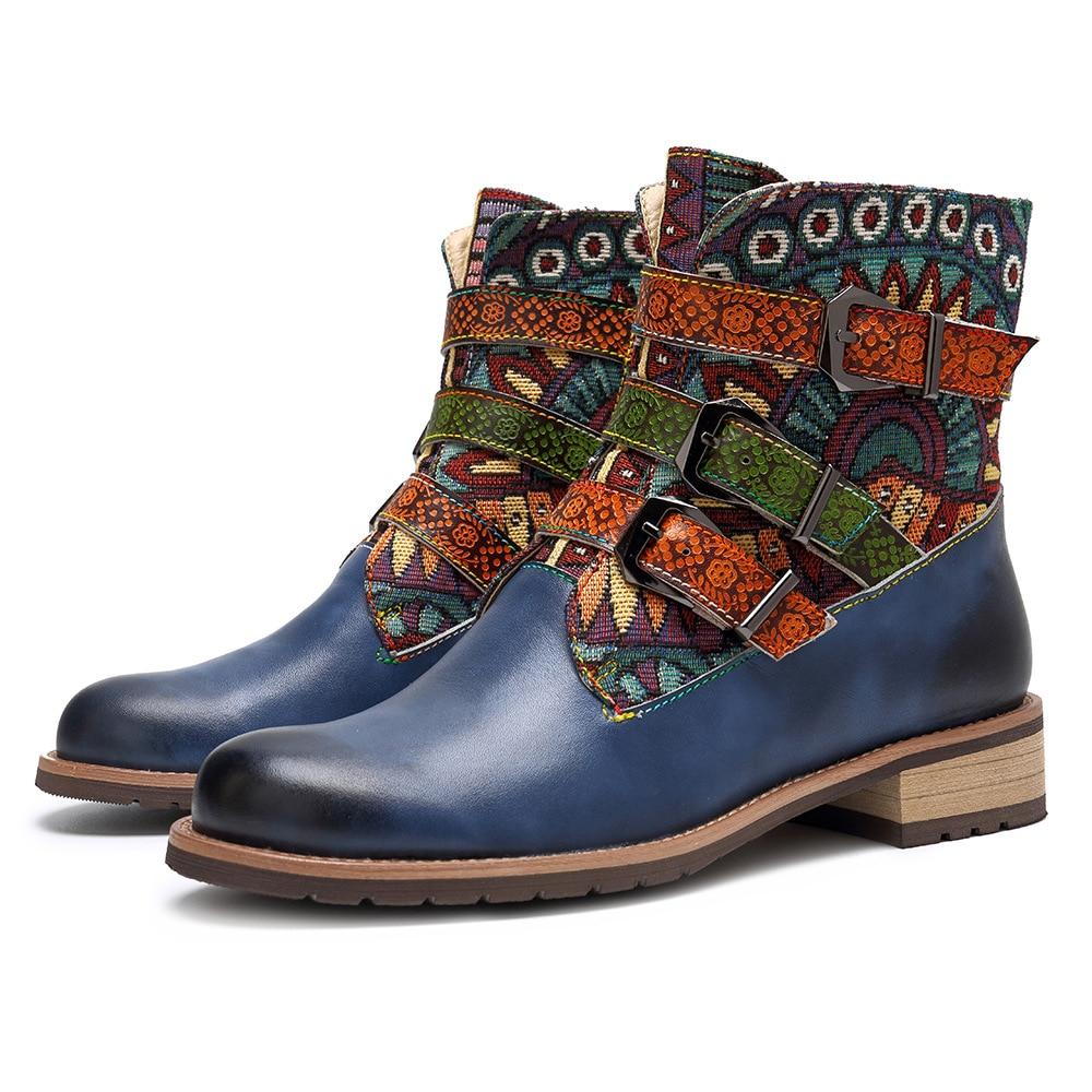 Buddha Trends Vintage blue / 36 Topaz Boho Hippie kotníkové boty
