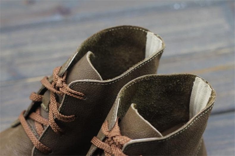 Vintage boty Buddha Trends Ručně vyráběné kotníkové boty z pravé kůže