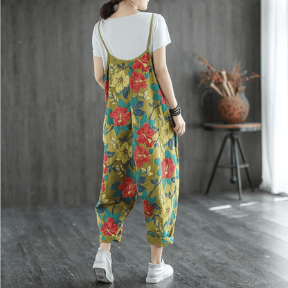 Buddha Trends Vintage Blommig Print Overall