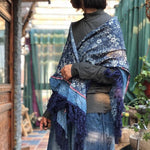 Sciarpa di pashmina di cotone patchwork di ispirazione vintage di Buddha Trends