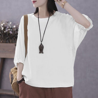 Buddha Trends White / M 40kg-50kg / China Hano Lantern Sleeve Cotton Shirt