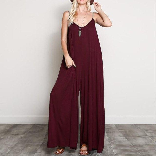 Buddha Trends Wine Red / S Bohemian Wide Leg overal