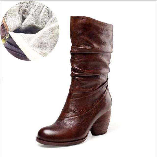 Draped Handmade Leather Boots