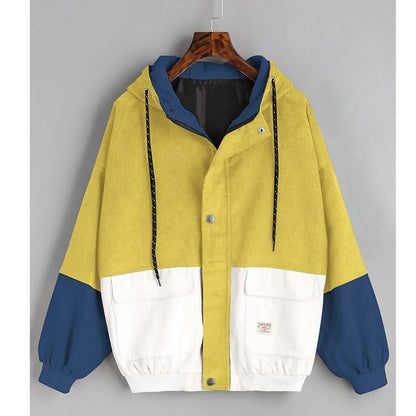 Buddha Trends Yellow &amp; White / XXL Vintage Windbreaker Jacket