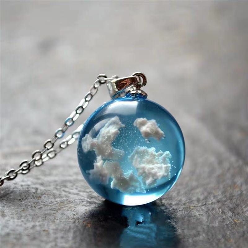 Buddhatrends 1 Blue Sky White Cloud Chain Necklace