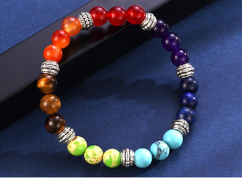 Buddhatrends 100% Natural Chakra Stone Beads Bracelet
