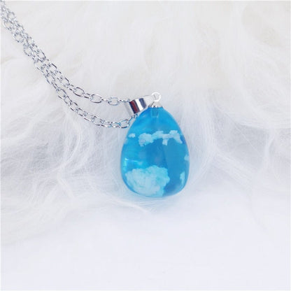 Buddhatrends 17 Blue Sky White Cloud Chain Necklace