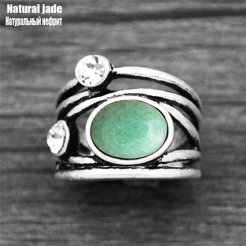 Buddhatrends 6 / Natural Jade Natural Stone Plant Ring