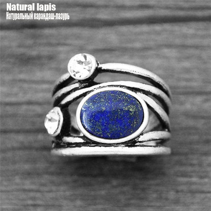 Buddhatrends 6 / Natural Lapis Natural Stone Plant Ring