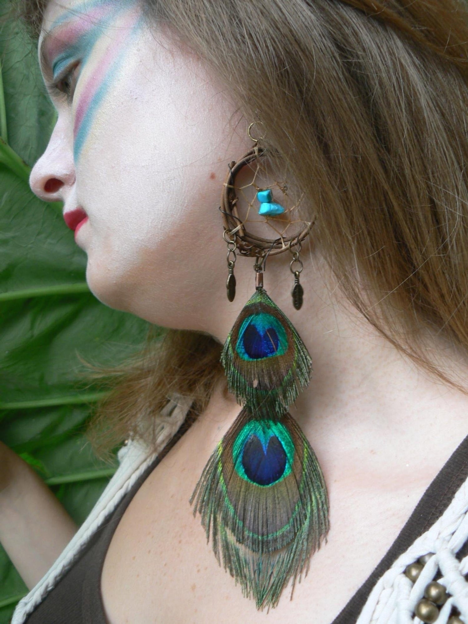 Buddhatrends A13 Extra Long Feather Earrings