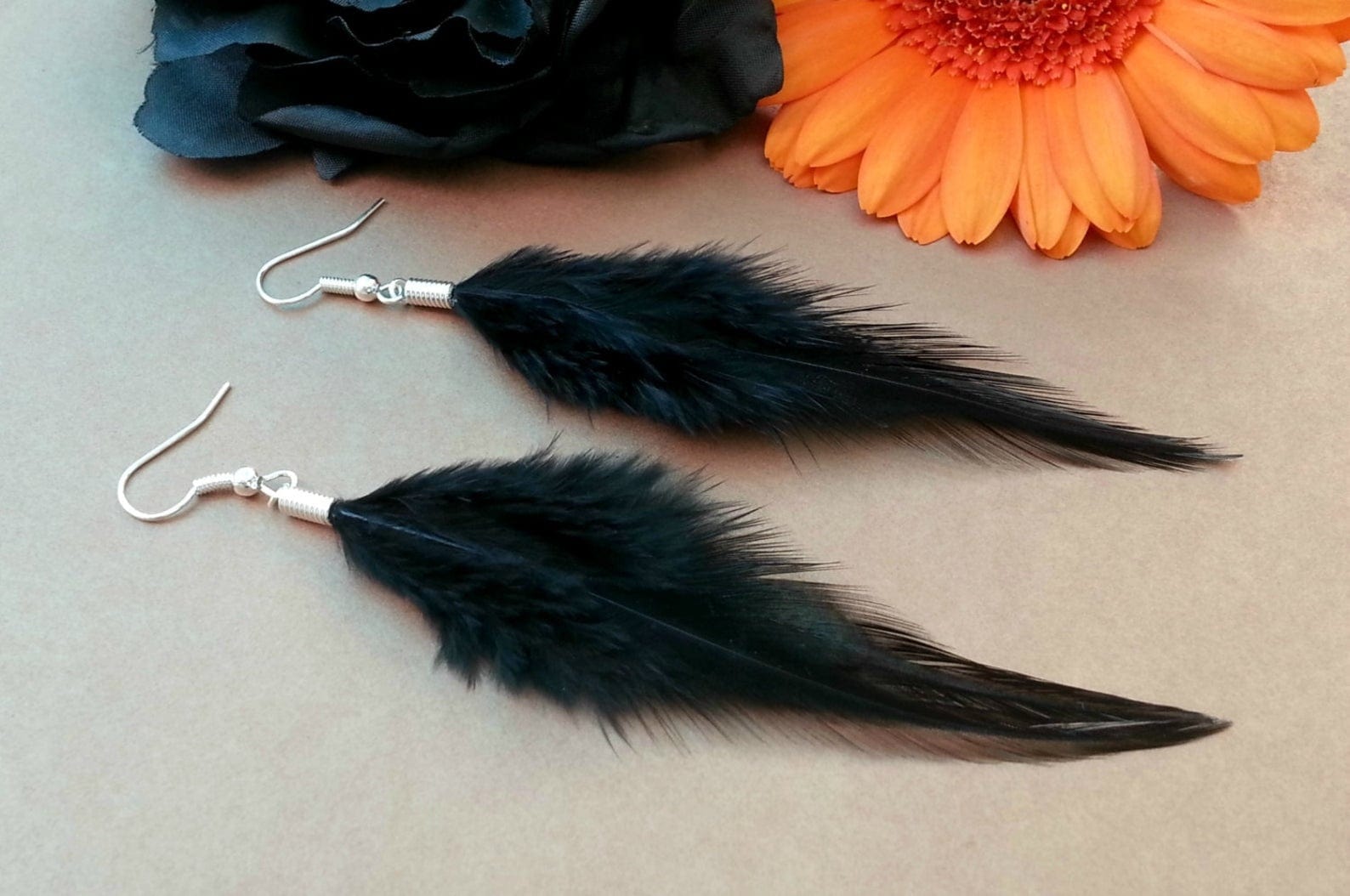 Buddhatrends A9 Extra Long Feather Earrings