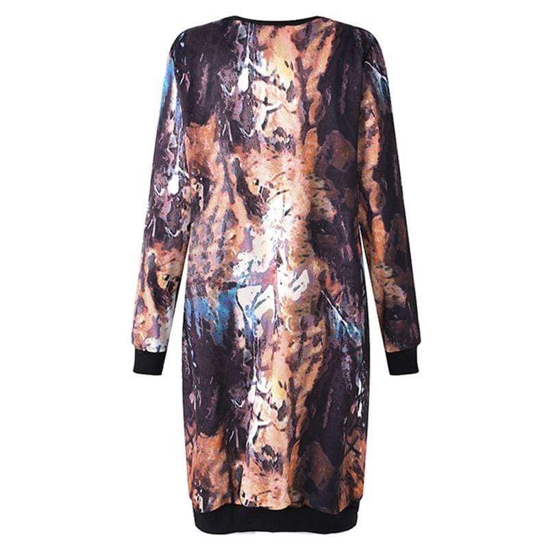 Buddhatrends Abstract Nature Plus Size Sweater Dress