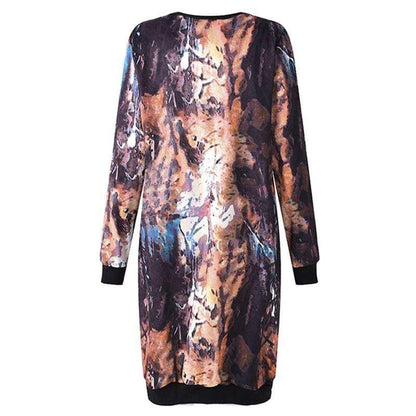 Buddhatrends Abstract Nature Plus Size Sweater Dress